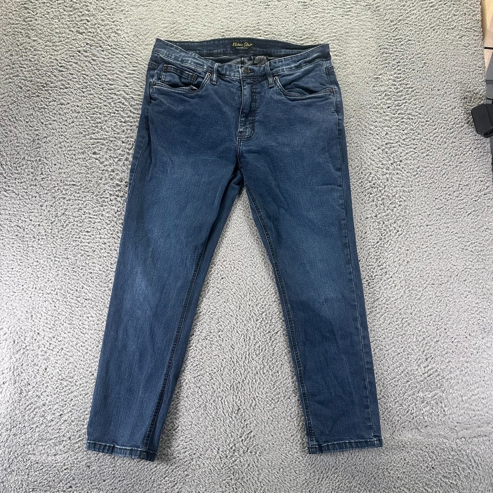 Urban Star Jeans Men's 36x29 Blue Cotton Denim Straight Leg Workwear Stretch